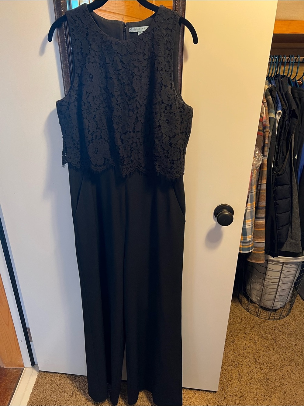 Antonio Melani Sleeveless Lace Bodice Jumpsuit - Black